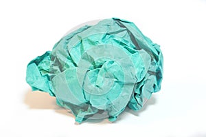 Green Crumpled paper ball
