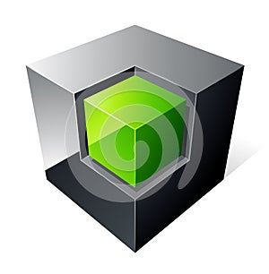 Green cube design