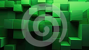 Green Cubes Wall Background, abstract illustration