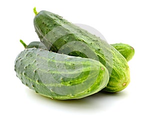 Green cucumbers isolated