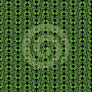 Green Curls Seamless Pattern Background