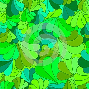 Green curls seamless vector pattern