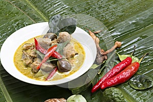 Green Curry with Fresh Fish BallsThai Language is Kaeng khiao wan