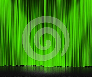 Green Curtain Stage Background