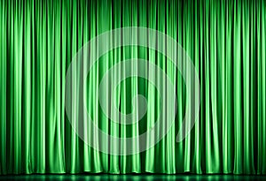 green curtain in theatre. Textured background