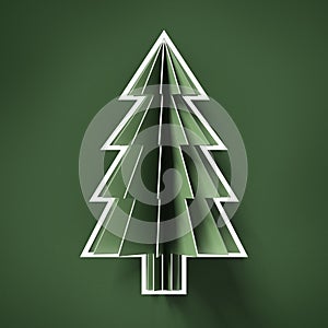 Green Cut paper christmas tree