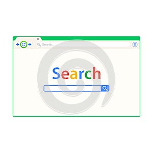 Green cute browser window vector illustration.