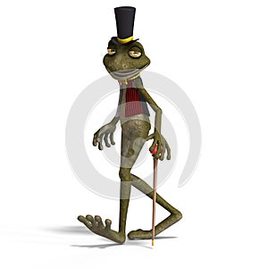 Green cute toon toad or frog