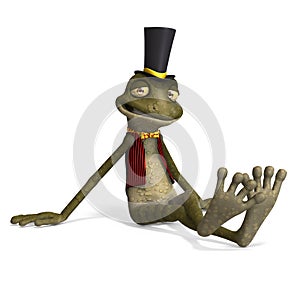 Green cute toon toad or frog