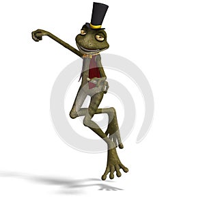 Green cute toon toad or frog