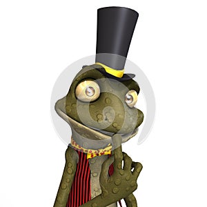 Green cute toon toad or frog