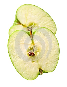 Green cuted apple