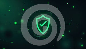 Green Cybersecurity Shield Checkmark