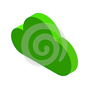 Green 3d isometric cloud flat vector icon design