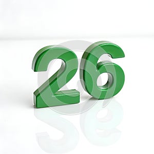 Green 3D Text Effect Isolated on White Background