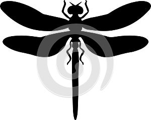 green darner dragonfly Black Silhouette Generative Ai