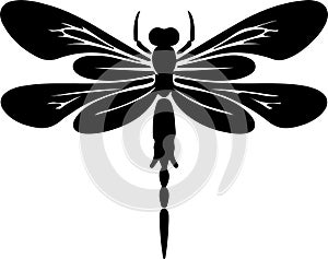 green darner dragonfly Black Silhouette Generative Ai