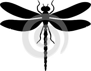 green darner dragonfly Black Silhouette Generative Ai