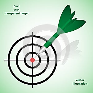 Green dart with taransparent target.