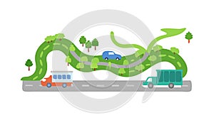 Green Data Network Flow, Sustainable Technology Circuitry, vector design Generative AI