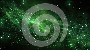 Green data network forming abstract flowing plexus structure