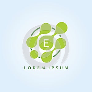 Green Data Technology E Letter Logo.