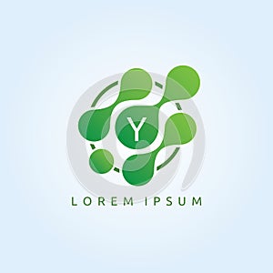 Green Data Technology Y Letter Logo.