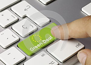 Green Deal - Inscription on Green Keyboard Key photo