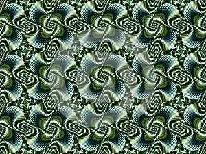 Green decoration ornament. Fractal pattern.