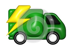 Green delivery car van 3d, icon 3d, free shipping, fast delivery