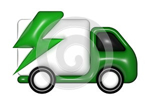 Green delivery car van 3d, icon 3d, free shipping, fast delivery