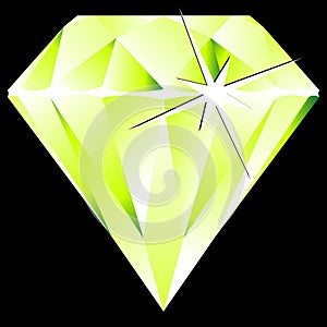 Green diamond against black