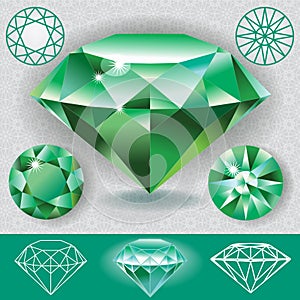 Green diamond emerald gemstone