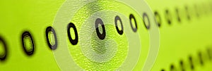 Green Digital Background with Binary Code in Focus Abstract Technology Display Concept.