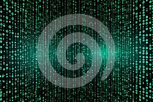 Green digital code background material,Generative AI