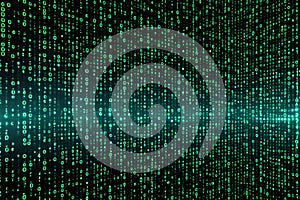 Green digital code background material,Generative AI