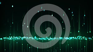 Green digital data line made of numbers abstract rendering