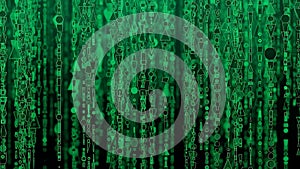 Green Digital Rain Matrix Code Falling Abstract Background
