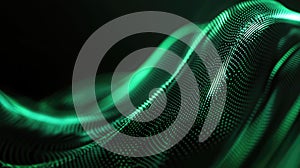 Green digital wave displaying data connection flow