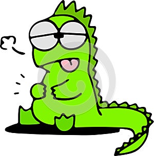 Green dinosaur cartoon illustration