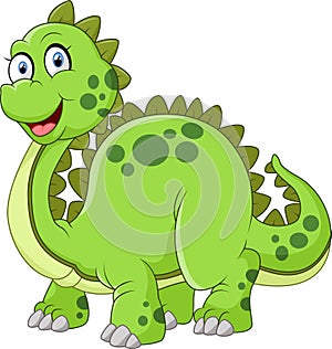 Green dinosaur with spikes tail illustration