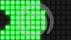 Green Disco nightclub dance floor wall glowing light grid background vj loop