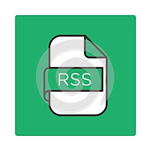 Green document with rss