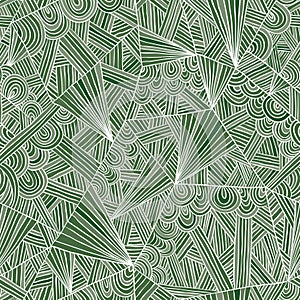 Green doddle seamless pattern.