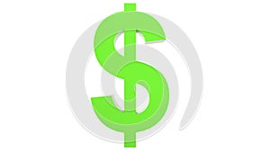 Green dollar gold sign icon Isolated with white background. 3d render isolated illustration, business, managment, risk, money,