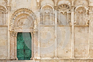 Green doors in Termoli Cathedral