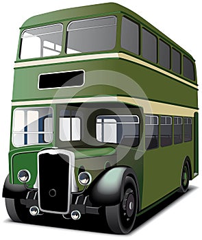 Green double decker bus