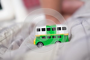 Green double decker bus toys