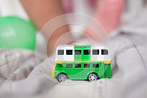 Green double decker bus toys