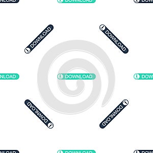 Green Download button with arrow icon isolated seamless pattern on white background. Upload button. Load symbol. Vector